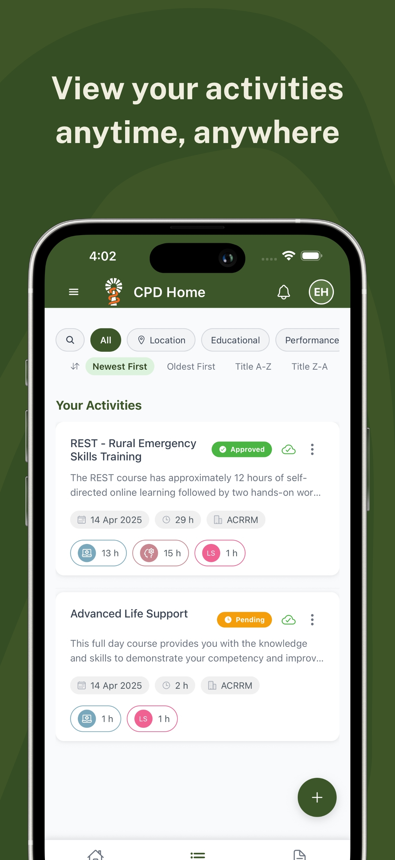 CPD Home app - Add