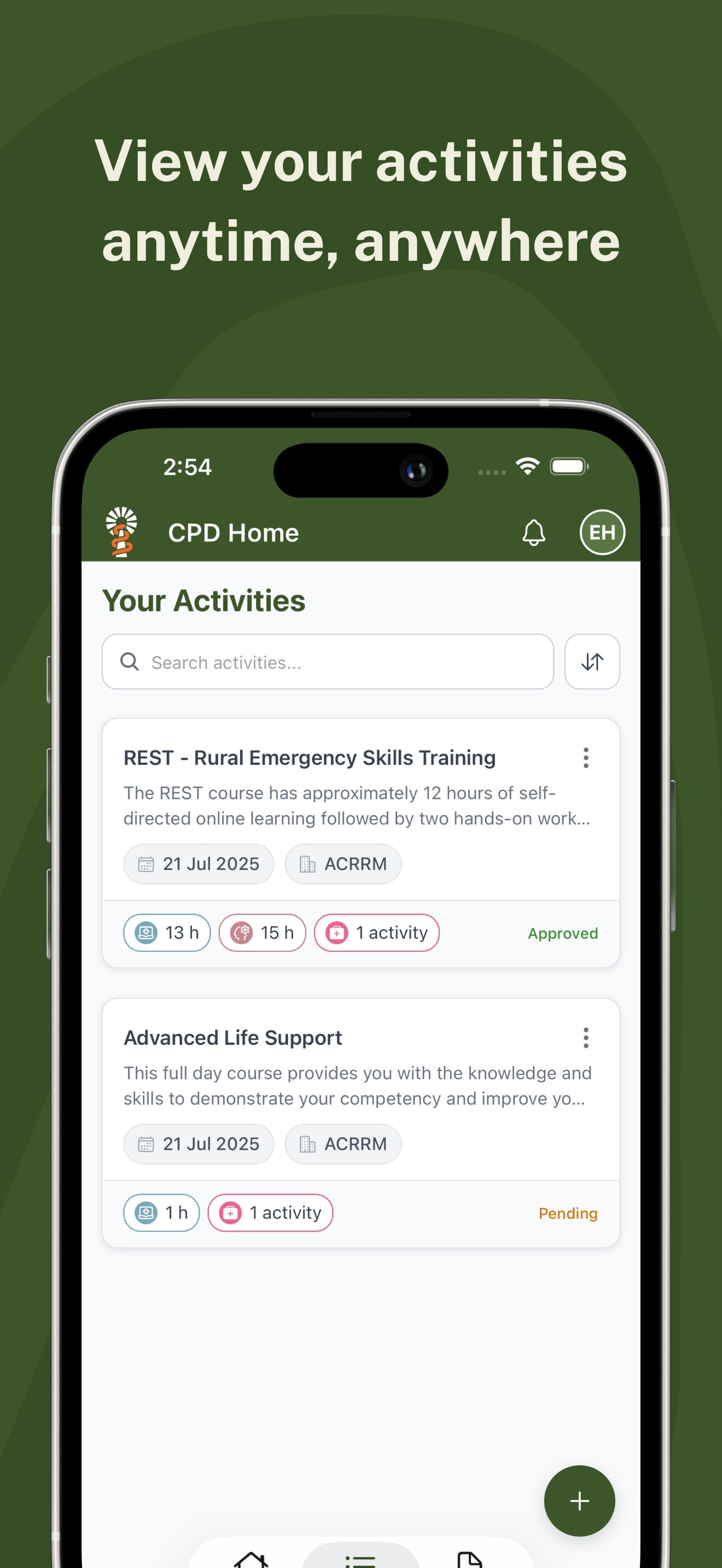 CPD Home app - Add